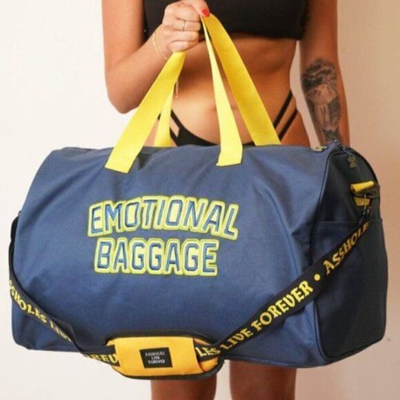 ALF Blue Yellow "EMOTIONAL BAGGAGE" Duffle Bag